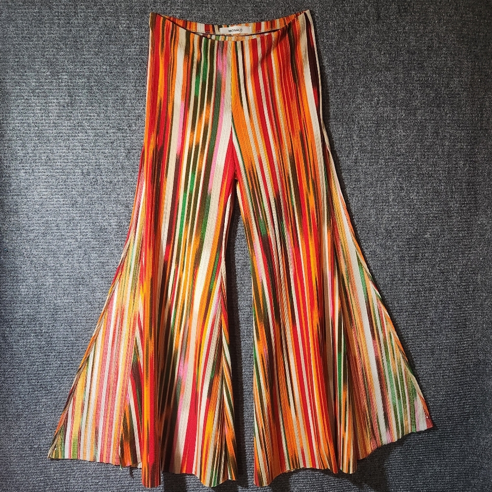 Monaco Stripped Multicolor Bell Pants Size M